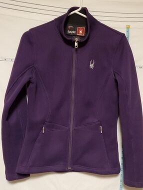 Spyder Women's Purple Full-Zip Lined Thermal Sweater Jacket Med Performance